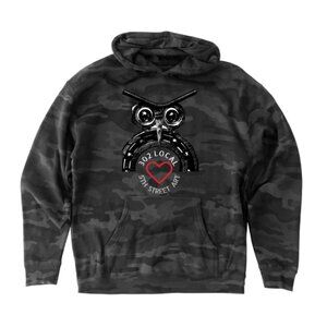 302 Local Owl Heavyweight Camo Pullover Hoodie XL